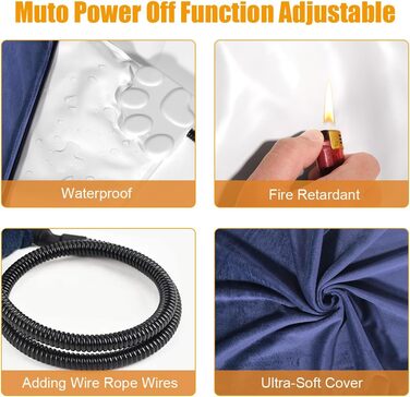 Електричний нагрівальний килимок для собак та котів RIOGOO, 55x45 см, з автовимкненням