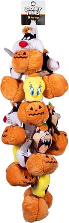 Іграшки для собак LOONEY TUNES, набір з 12 шт., плюшеві, з пищалкою, у вигляді персонажів: жук, кролик, пташка Твіті, тасманський диявол, 15,2 см