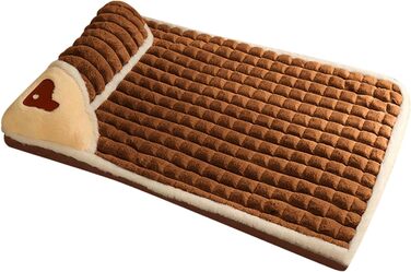 Ортопедичний лежак для собак, малого та середнього розміру - миючий, з неслизьким покриттям та високим бортиком - знімний чохол, килимок для собак, товстий та теплий лежак для домашніх тварин (Кофе)