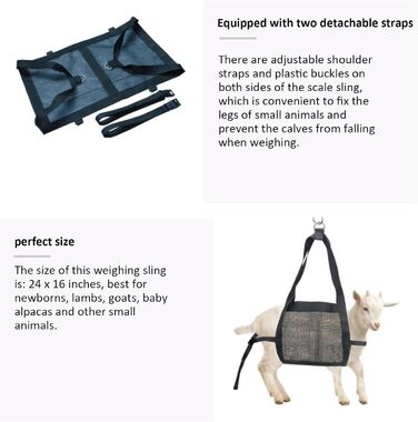 Вага для собак, телят, ягнят та альпак | Переносний знімний ремінь для грумінгу