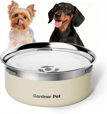 Нержавійна чаша для води для собак Gardner Pet, 2L, проти протікання, без розбризкування, для великих собак, для дому та вулиці