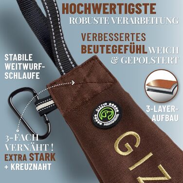 GIZZY® Оригінальний Futterdummy для собак: міцний мішечок для їжі для всіх порід | Тренування з ласощами | Аксесуари для собак (Коричневий)