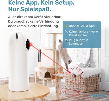 Автоматичний лазерний вказівник для котів PetTec® - інтерактивна іграшка для котів, 24/7 зайнятість