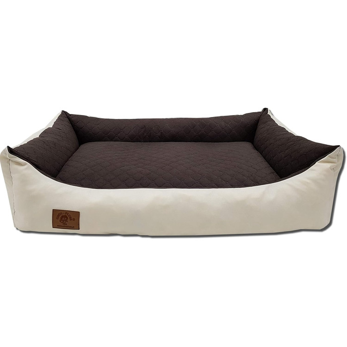 Ліжко для собак Odolplusz XXL - велике, м'яке, з можливістю прання | Розмір 100 x 70 x 19 см (Колір: Коричнево-бежевий)