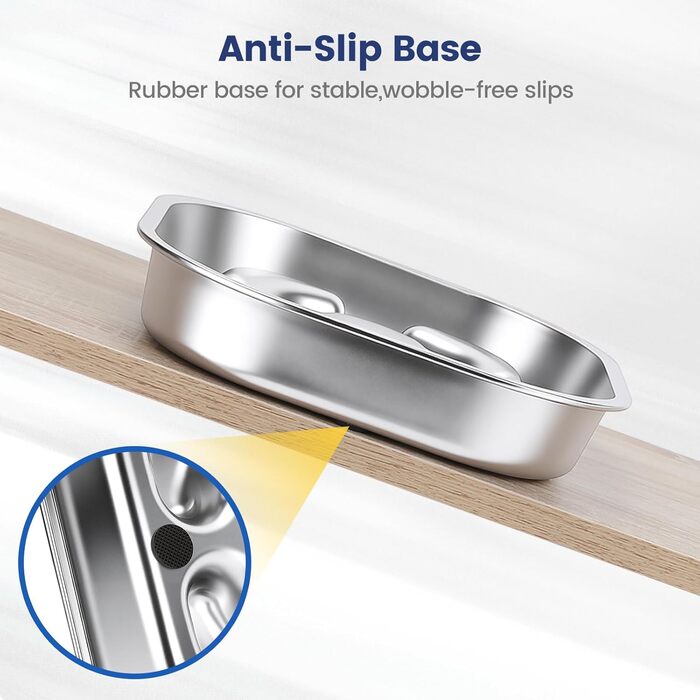 PETTOM Миска для собак протиковтання, нержавіюча сталь, Ø21 см, велика, повільне годування (23*23*4,5 см)