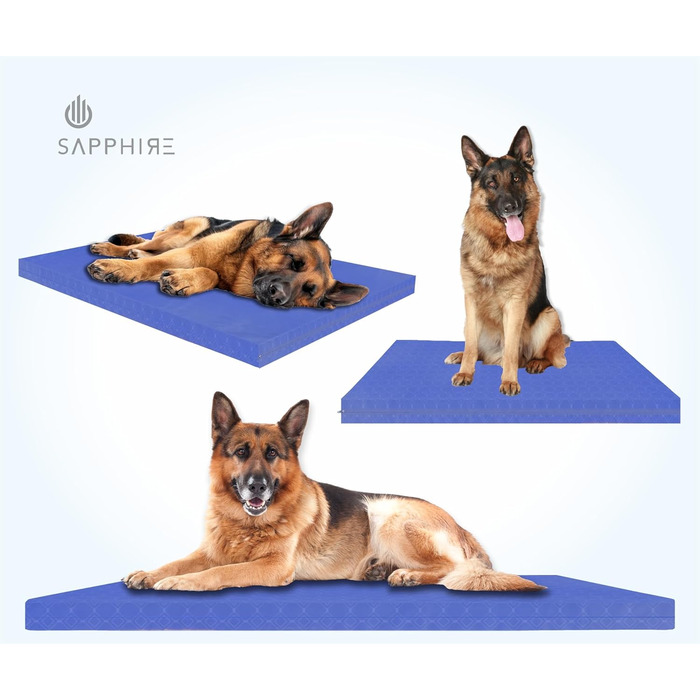 Матрац для собак, вологостійкий, сертифікований FR, міцний, для вулиці, розмір M, 90 x 60 x 5 см, блакитний