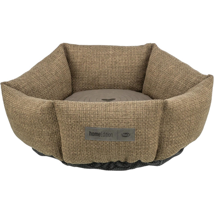 Кругле ліжко для собак TRIXIE Viviana, діаметр 50 см, коричневе - м'яке ліжко з велюрової тканини, корзина для маленьких собак, інтегроване подушка, неслизьке дно, можна прати - 37548, розмір 50x50x20 см