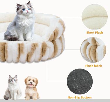 Обігрівальне ліжко для котів, електричне, миється, стійке до укусів, водонепроникне, заспокійливе та тепле з регульованим нагрівальним килимком, 51×51×17 см
