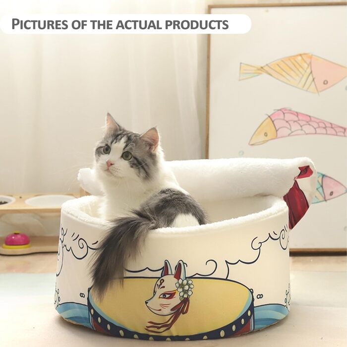 Кішечка-гніздишко для котів, м'яке ліжко-будиночок для кошенят та дорослих котів, зручне місце для відпочинку та сну