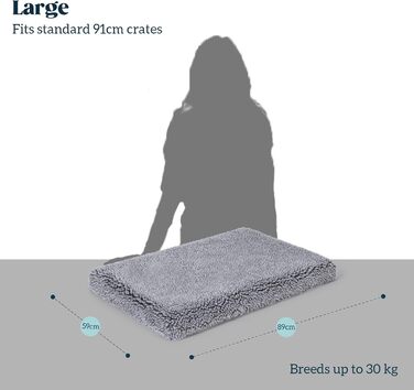 Лежанка для собак Toutwool 10см, стійка до гризіння - ортопедична, для агресивних собак, розмір L (62см), 58x41x10см, сірий колір