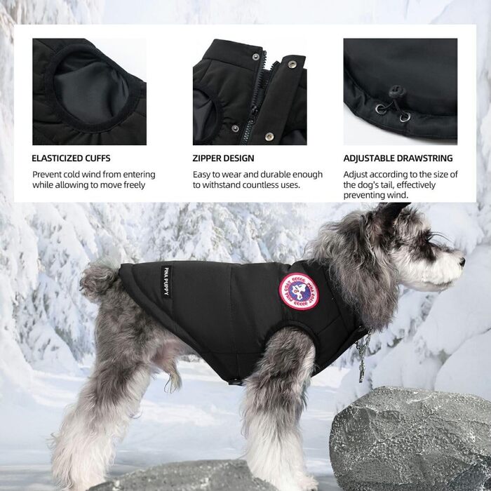 Зимовий одяг для собак PINA: тепла куртка, жилетка, вітронепроникний костюм. Червоний, чорний, S-XXL