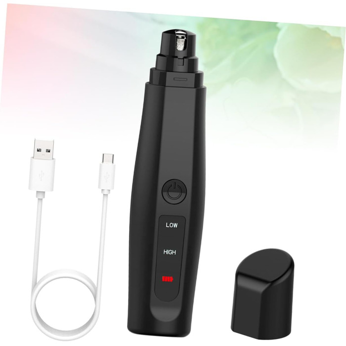 Електричний триммер для когтів домашніх тварин HEMOTON - для собак та котів. Безпечний та зручний у використанні. Чорний колір