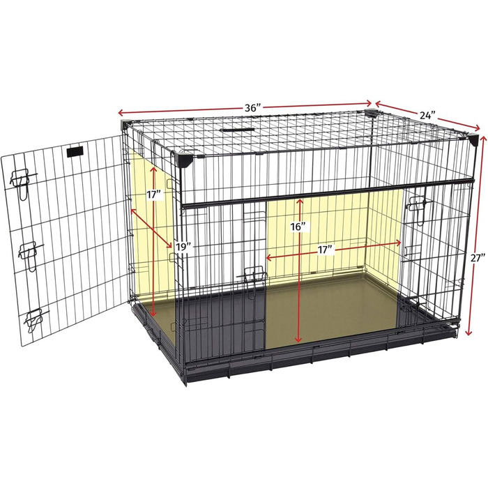 Клітка для собак Lucky Dog Slyder Whisper Glide з розсувними дверима, бічною дверцятю, знімним піддоном, гумовими ніжками та ручкою для перенесення, посилені кути