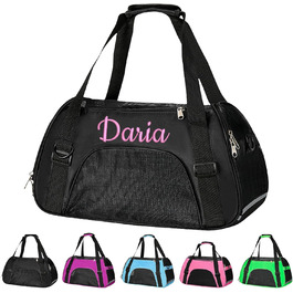 Персоналізована переноска для кота/собаки з вишивкою імені, складана переноска для собак/котів, переноска для маленьких собак/котів (чорна)