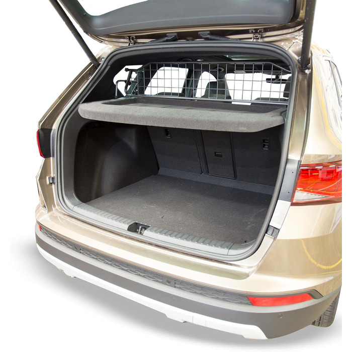 Сітка для собак Travall, сумісна з Seat Ateca (2016-), з панорамним дахом. Міцний захист багажника, сталева перегородка для тварин.