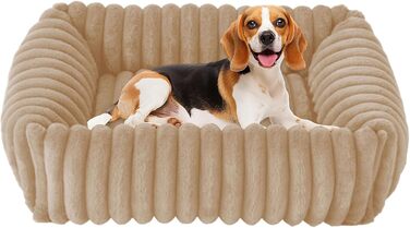 Крісло-ліжко для собак маленьких та середніх порід, 50x48x15 см, миється, кошик з антиковзким покриттям, бежевий/кремовий колір