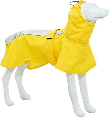 Дощовик для собак, водонепроникний, світловідбиваючий, регульований, дихаючий, з отвором для шлейки, для малих, середніх та великих собак (Жовтий та Білий, розмір XXXL)