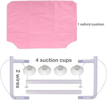 Кішка-гамак для вікна JinRui-T, стійка, сонячне ліжко з міцними присосками, місце для відпочинку для кішок, економія місця, кріпиться, витримує до 13,6 кг (рожевий)