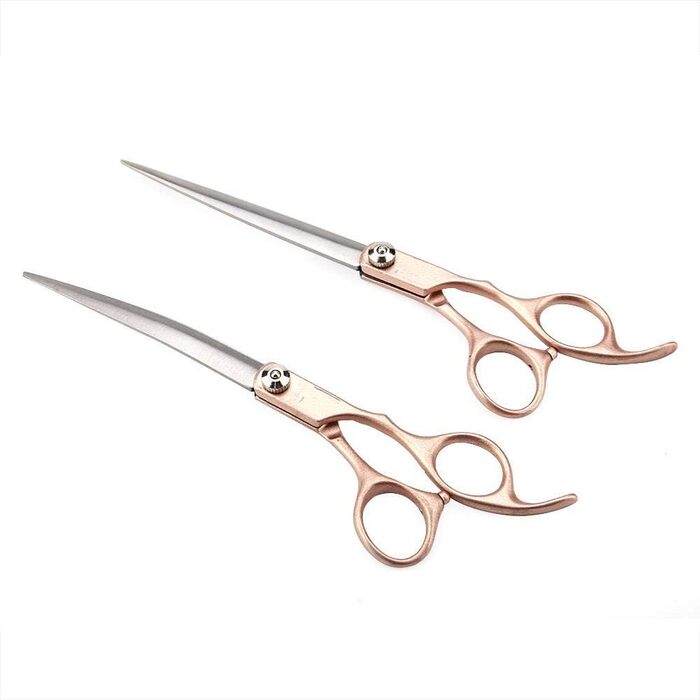 Набір професійних ножиць для грумінгу тварин Fellscheren 7 дюймів (4 шт.) - золоті, для собак та котів