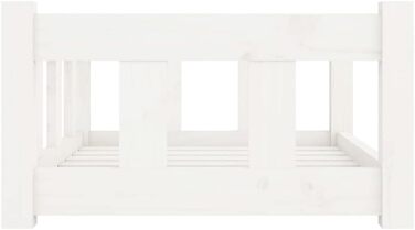 Собаче ліжко біле з масиву сосни 65,5x50,5x28 см - кошик для котів та собак середніх та великих порід