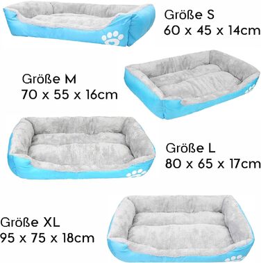 Ліжко для собак Lucky 70см - м'яке та затишне собаче ліжко для середніх собак, придатне для прання (світло-блакитний)
