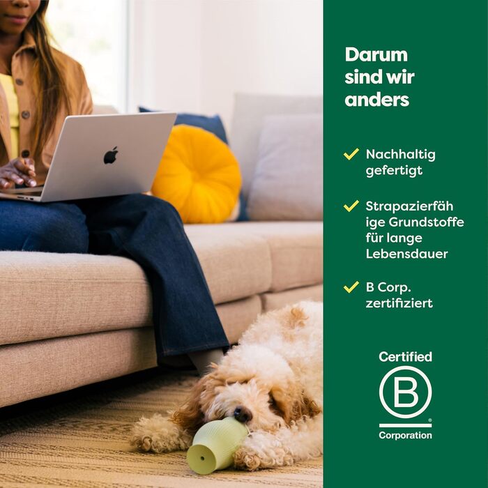 Earth Rated Диспенсер для ласощів для собак, іграшка-головоломка, велика, зелена, з натурального каучуку, для дорослих собак та цуценят, безпечна для миття в посудомийній машині та заморожування