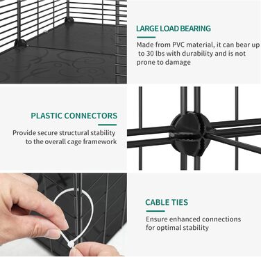 YITAHOME двоповерховий металевий котячий вольєр для дому, DIY клітка для котів, фреток, шиншил та дрібних тварин