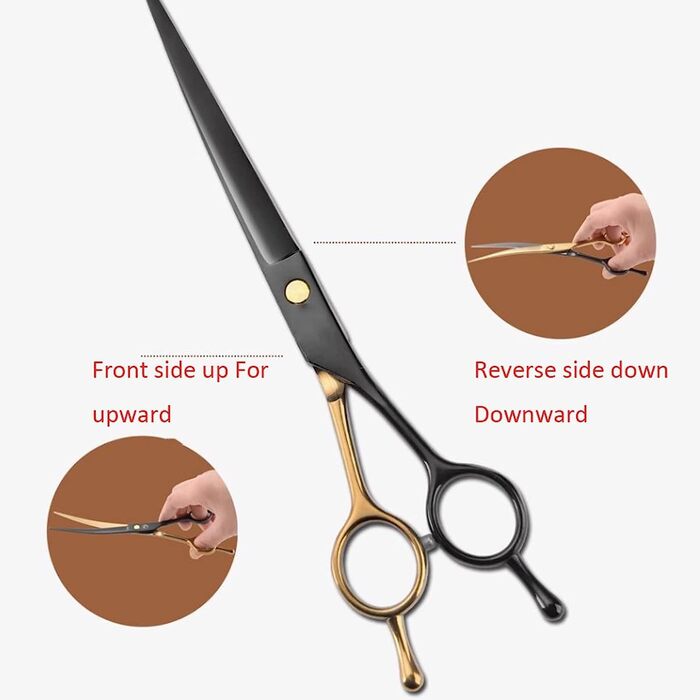 Набір ножиць для грумінгу собак: нержавіюча сталь, прямі та вигнуті ножиці для догляду за шерстю