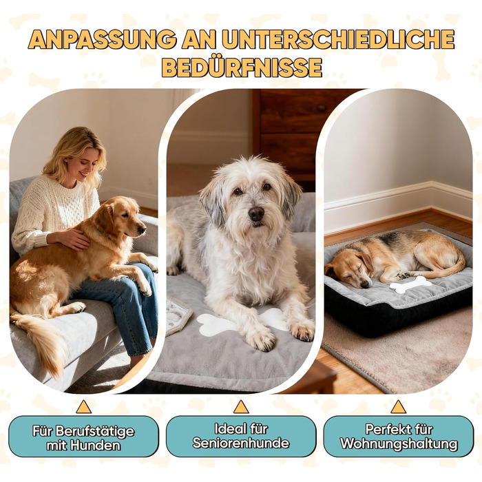Ліжко для собак 90x70 см з подушкою у вигляді кістки та легкою ковдрою, м'яке диванчик для собак середніх порід з короткого хутра, миється, кошик для собак з неслизьким дном