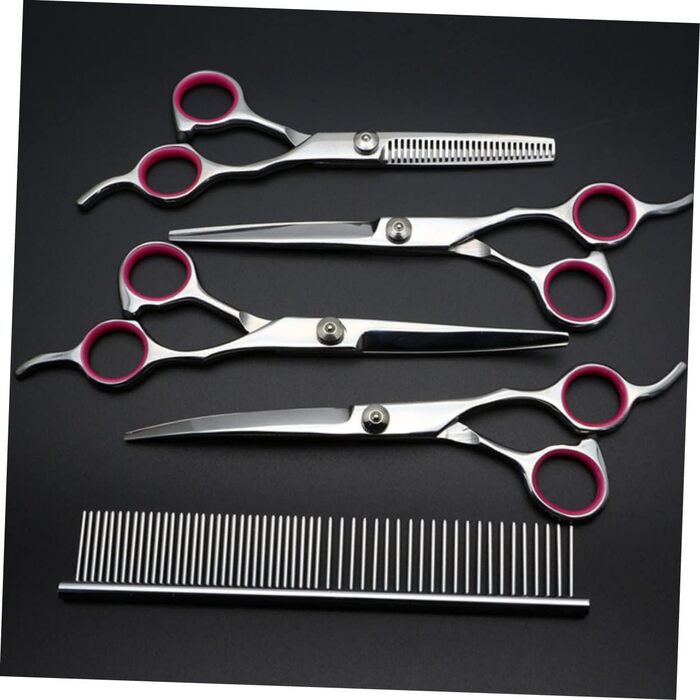 Набір професійних ножиць для грумінгу тварин POPETPOP з гребінцем (нержавіюча сталь)