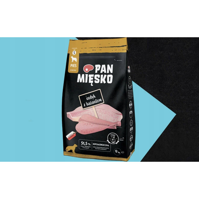 Сухий корм для собак Pan Mięsko з індиком та фазаном, гранули S, 9 кг
