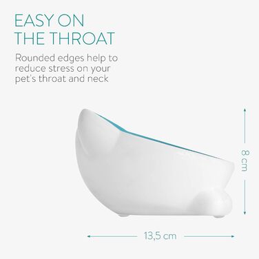 Набір мисок для котів Navaris (2 шт.) - кераміка, неслизькі, для води та корму, можна мити в посудомийній машині (світло-блакитний)