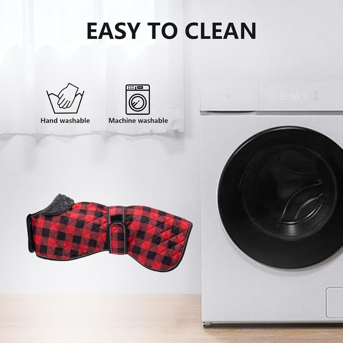 Водонепроникний теплий зимовий дощовик для собак породи Віндгаунд/Лурчер/Вхіпет, з флісовою підкладкою, червоний, розмір S (довжина спини 51-53 см)