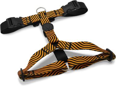 Шлейка для собак MORSO® H, 5-точкове регулювання, жовто-оранжевий/чорний, розмір M