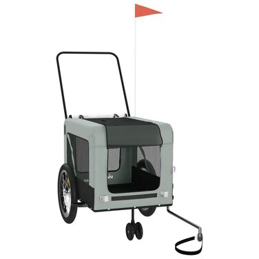 Візок для домашніх тварин Hundebuggy, сірий та чорний, для маленьких собак та котів, Oxford-Gewebe та метал