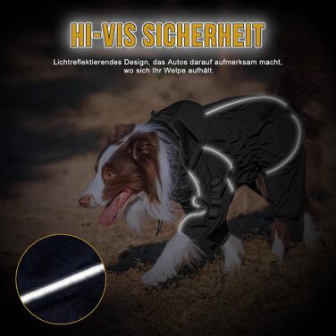 Регульована дощова куртка для собак OneTigris RIDERSTORM, чорна, XL (машинне прання)