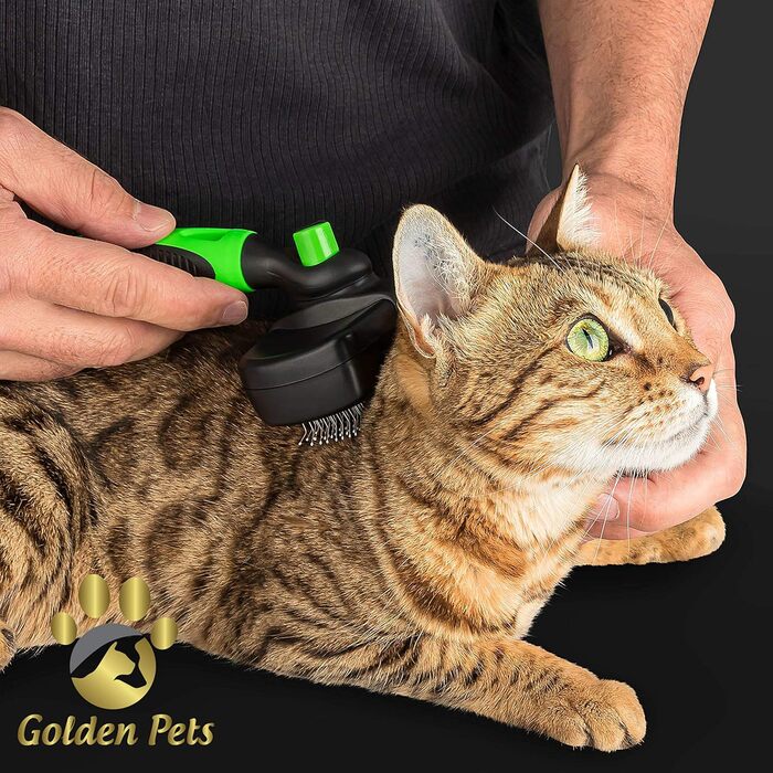 Щітка для собак та котів Golden Pets самоочисна, для короткої та довгої шерсті, для собак та котів різних розмірів, швидке очищення та догляд, інструкція в комплекті