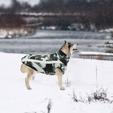 Водонепроникний собачий теплий зимовий плащ/жилет для собак. З обладнанням, світловідбиваючими смугами. Середній/великий розмір. Вітро- та снігозахисний. Кольори: білий/чорний. Розмір 3XL.