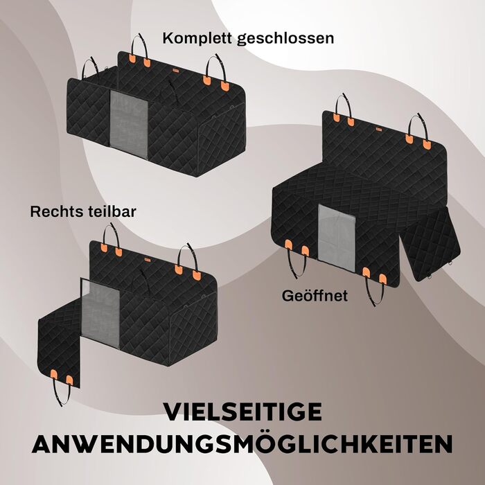 Захист для заднього сидіння автомобіля для собак Hainberger: водовідштовхувальний, стійкий до подряпин, з боковим захистом та оглядовим вікном, 137x147 см