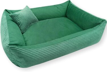 М'яке ліжко для собак 4L Textil Molly, корзина для собак, середні породи, 100x80 см, зелений колір, знімний чохол, миється