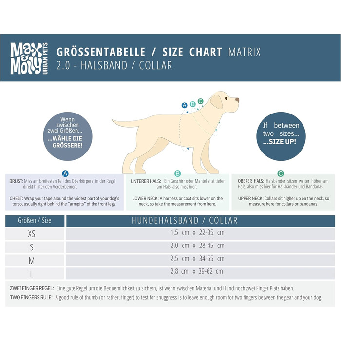 Нашийник для собак Max & Molly з інтелектуальним жетоном безпеки Gotcha! Matrix 2.0, чорний, розмір M, з підкладкою та світловідбиваючими елементами