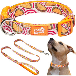 Комплект повідця та нашийника Cookie Paws для великих собак, м'який неопрен, регульований, швидке кріплення, дихаючий, легке очищення, стильний дизайн