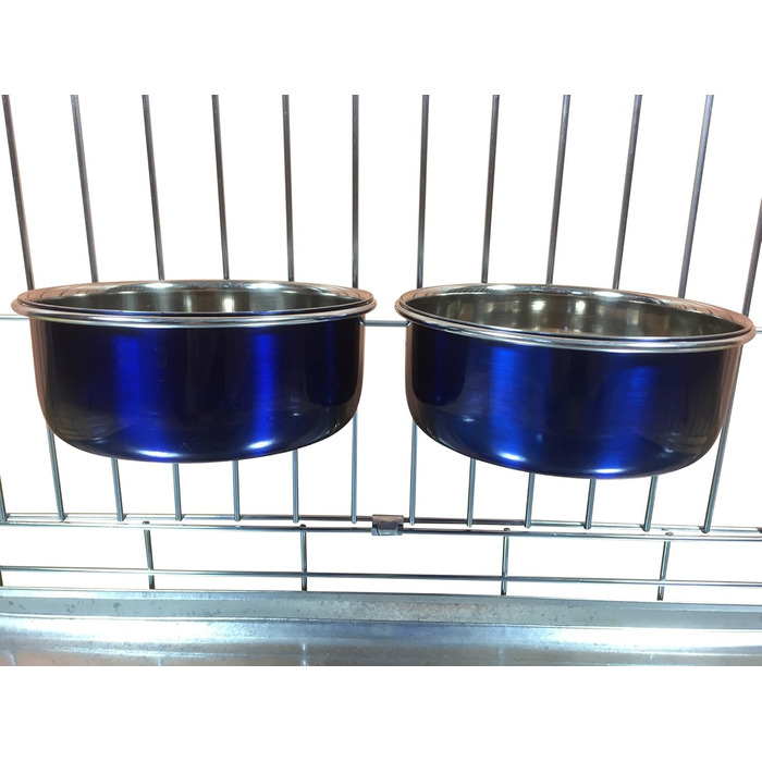 Миски для собак Ellie-Bo для фургонів, кліток або вольєрів, 1 пара (блакитні, 0.9L, середні)