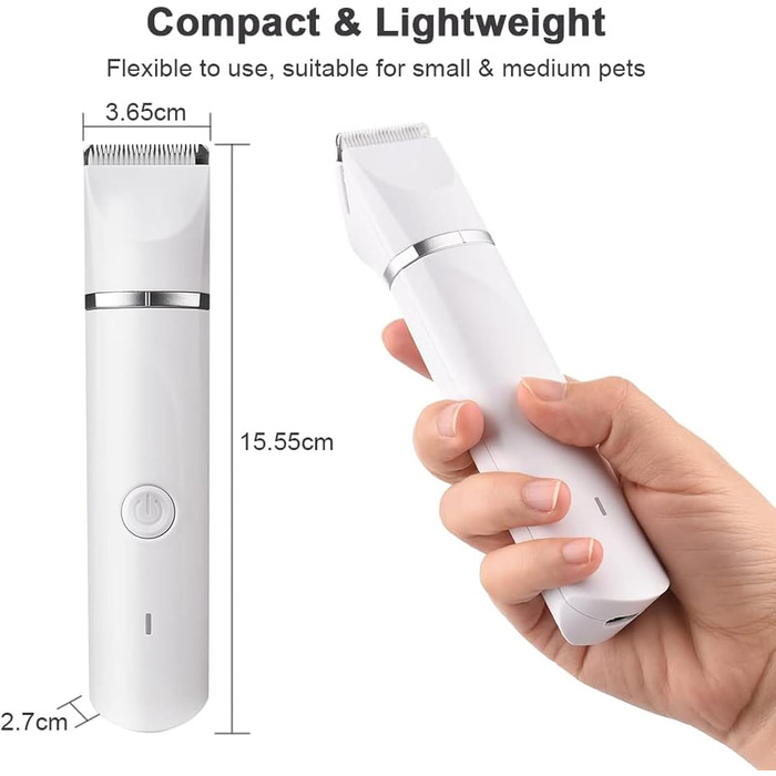 Мультитрим Pro від Dr Pfoten: професійна 4-в-1 машинка для стрижки собак та котів. Тиха машинка для грумінгу, триммер для догляду за лапами.