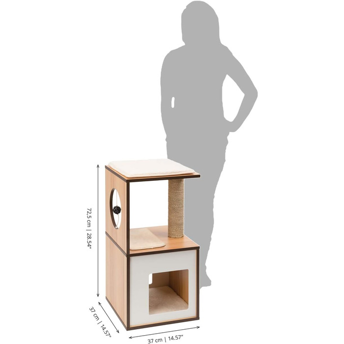 VESPER 52075 Меблі для котів Box, малі, горіх