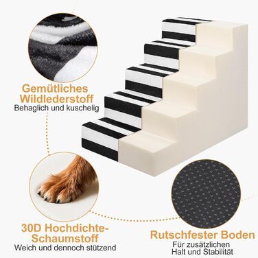 Сходинка для тварин PawK знімний чохол, 3 сходинки, щільний пінопласт, для собак та котів, 45 x 45 x 34 см