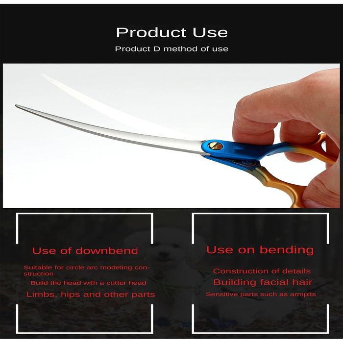 Ножиці для грумінгу собак та котів 7.5 дюймів, професійні ножиці для грумінгу з нержавіючої сталі 440C, ергономічні ручки з алюмінію (рожевий+сірий)