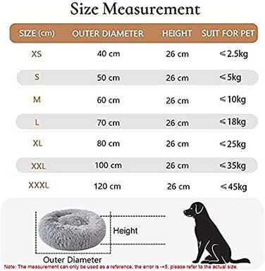 Заспокійливе ліжко для собак, у формі пончика, з плюшу, з блискавкою, придатне для прання в машині, для маленьких тварин, собак, котів, кошенят та цуценят, бежеве, 50 см, розмір S/50 см бежеве