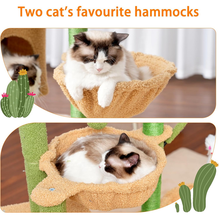 Котячий комплекс Heybly з щіткою для догляду, м'який плюшевий когтеточка для домашніх котів HCT006GY