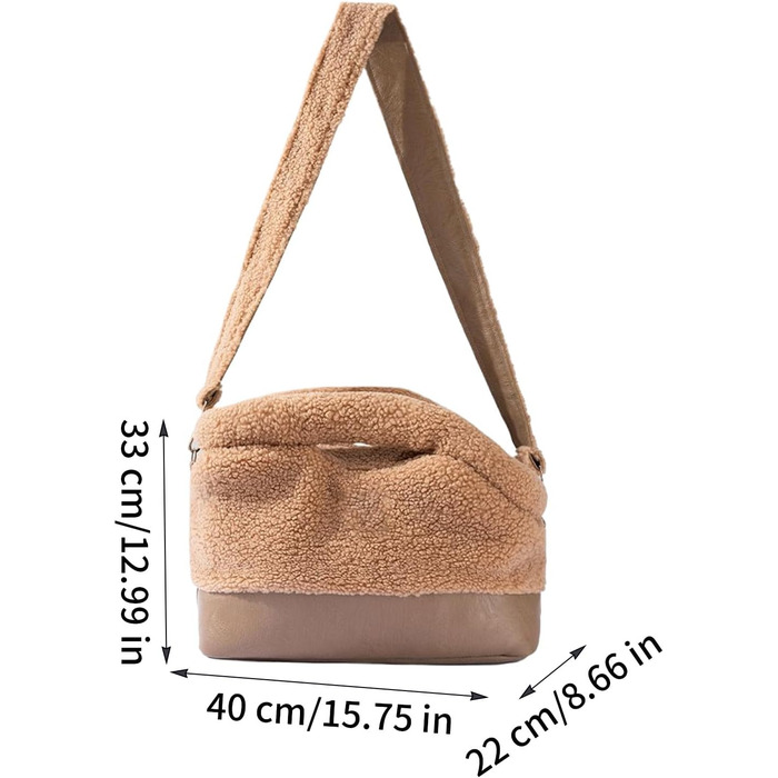 Транспортна сумка для котів та собак Yiohejy - тепла, водонепроникна, з ременем безпеки, для малих та середніх порід, коричнева